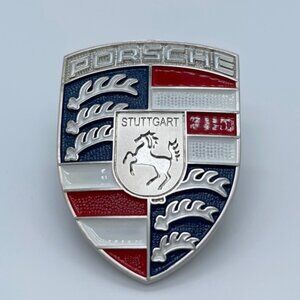 NWT PORSCHE custom refinished livery hood crest American Flag BLUE RED WHITE